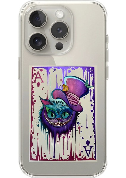 iPhone 15 Pro Max Uyumlu Şeffaf Kılıf Kartlar As 1 Tasarımlı