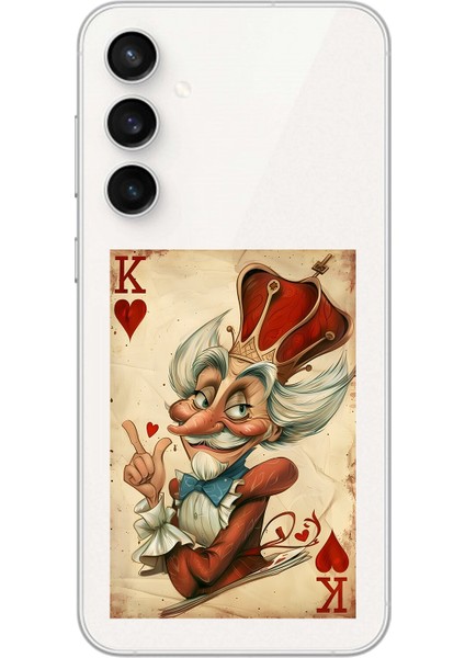 Samsung Galaxy S23 Fe Uyumlu Şeffaf Kılıf Kartlar King 4 Tasarımlı