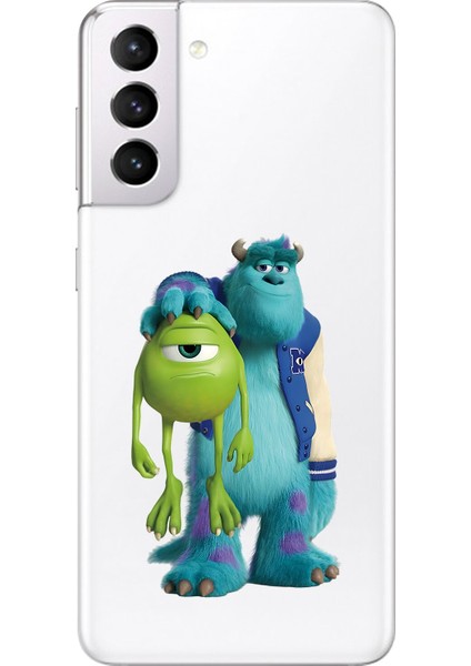 Samsung Galaxy S21 Uyumlu Şeffaf Kılıf Cartoon Sevimli Canavarlar 15 Tasarımlı