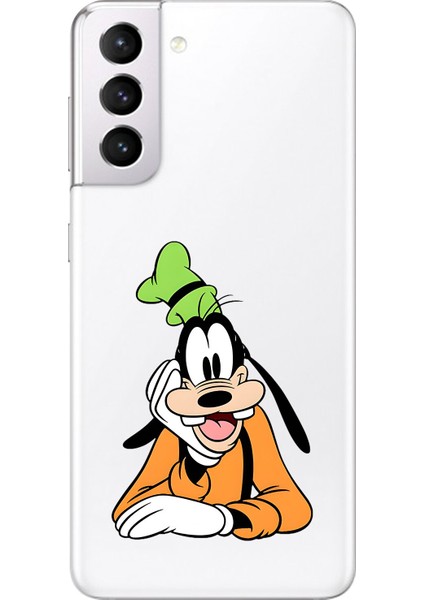 Samsung Galaxy S21 Uyumlu Şeffaf Kılıf Cartoon Goofy 5 Tasarımlı