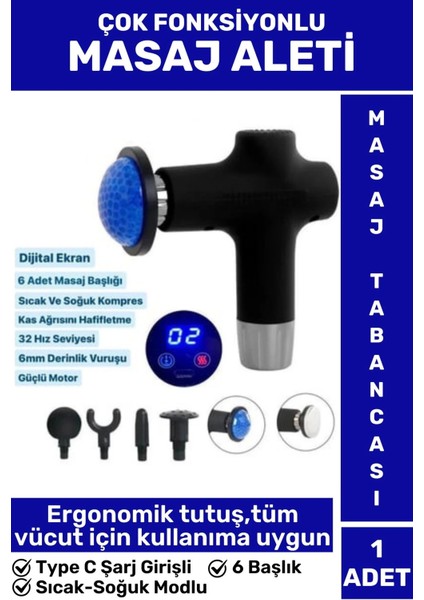 Ergonomik Kol Bacak Sırt Bel 6 Başlıklı Sıcak Soğuk Mod Yüksek Titreşim Spor Fitness Kas Masaj Aleti