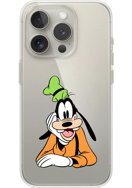 iPhone 15 Pro Max Uyumlu Şeffaf Kılıf Cartoon Goofy 5 Tasarımlı