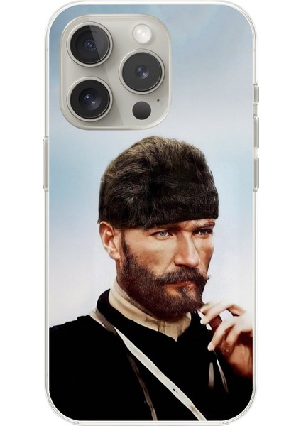 iPhone 15 Pro Uyumlu Şeffaf Kılıf Atatürk 2 Tasarımlı