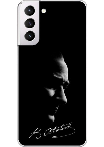 Samsung Galaxy S21 Uyumlu Şeffaf Kılıf Atatürk 1 Tasarımlı
