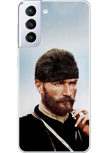 Samsung Galaxy S21+ Uyumlu Şeffaf Kılıf Atatürk 2 Tasarımlı