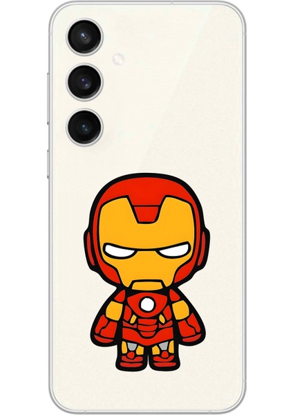 Samsung Galaxy S23 Uyumlu Şeffaf Kılıf Chibi Iron-Man 2 Tasarımlı