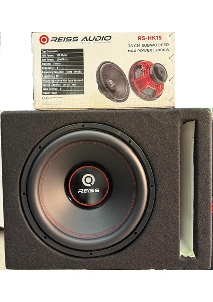 Audio RS-HK15 L Port Kabinli Çift Bobin 2000WAT 500 Rms 38CM Spl Subwoofer Bas Dual 4ohm
