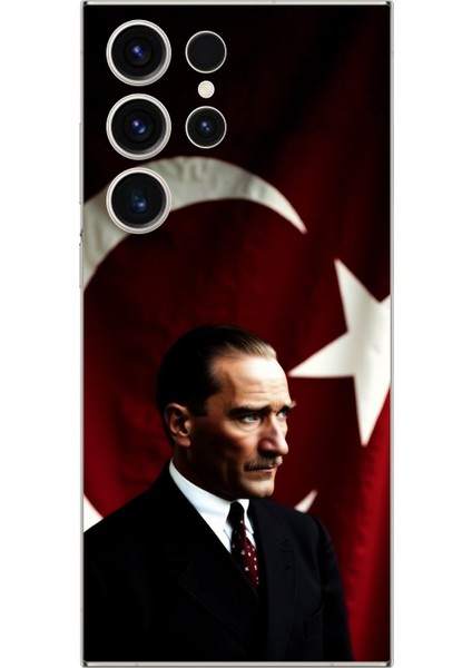 Samsung Galaxy S23 Ultra Uyumlu Şeffaf Kılıf Atatürk 4 Tasarımlı