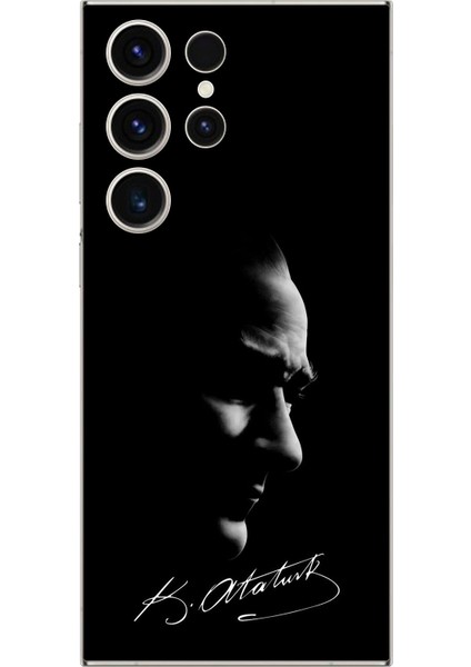 Samsung Galaxy S23 Ultra Uyumlu Şeffaf Kılıf Atatürk 1 Tasarımlı