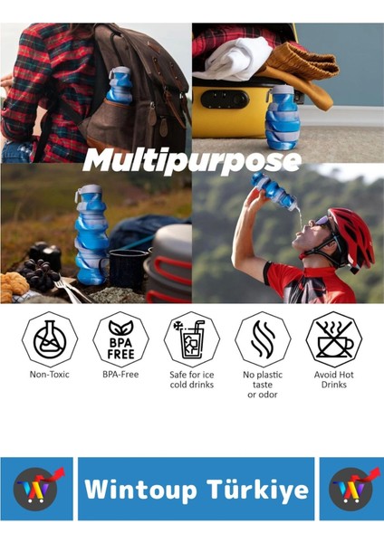 Premium Portatif Bpa Free Şık Kamp Spor Seyahat Silikon Katlanabilir El Bombası Suluk 500 ml fiyatları