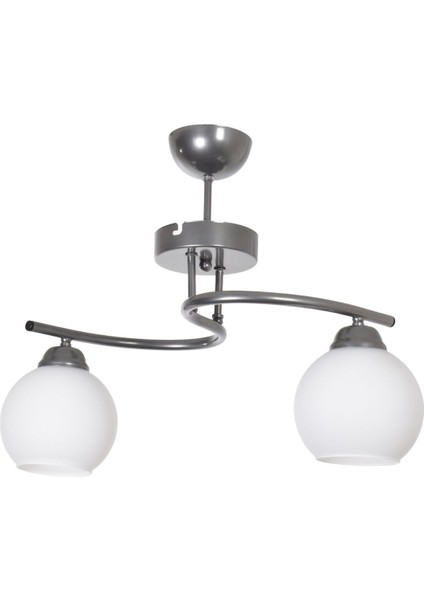 Fuji Modern Dekoratif Salon - Mutfak - Yatak Odası Renk Camlı 2 Li Avize