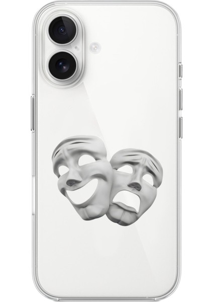 iPhone 16 Plus Uyumlu Şeffaf Kılıf Estetik Yüz 7 Tasarımlı