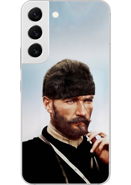 Samsung Galaxy S22 Uyumlu Şeffaf Kılıf Atatürk 2 Tasarımlı