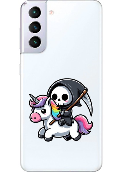 Samsung Galaxy S21+ Uyumlu Şeffaf Kılıf Şeffaf New Minies 1 Tasarımlı