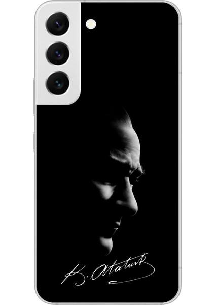 Samsung Galaxy S22 Uyumlu Şeffaf Kılıf Atatürk 1 Tasarımlı