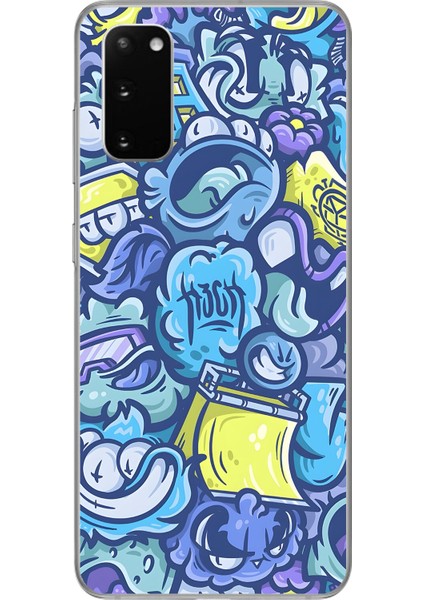 Samsung Galaxy S20+ Uyumlu Şeffaf Kılıf Graffiti 9 Tasarımlı