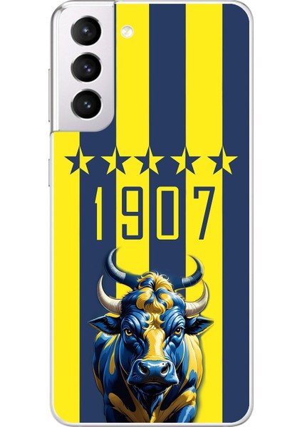 Samsung Galaxy S21 Uyumlu Şeffaf Kılıf Şeffaf 1903 Kartal Tasarımlı