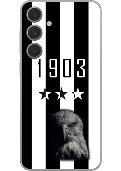 Samsung Galaxy S24 Uyumlu Şeffaf Kılıf Şeffaf 1907 Boğa Tasarımlı