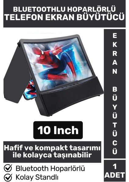 Premium Kompakt Bluetoothlu Hoparlörlü Ekran Büyütme Cep Telefonu Stand Ekran GENIŞLETICI10 Inch