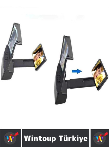 Premium Kompakt Bluetoothlu Hoparlörlü Ekran Büyütme Cep Telefonu Stand Ekran GENIŞLETICI10 Inch