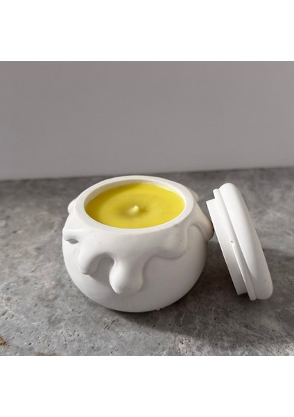 Bal Kavanozu Mum Lüks Soya Mumu - Luxdecire Vanilya Kokulu Dekoratif Mum