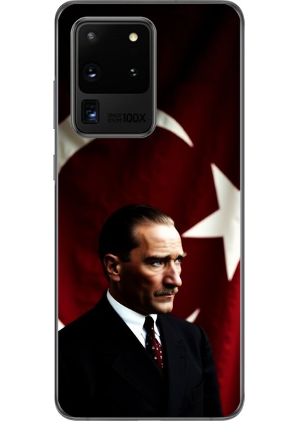 Samsung Galaxy S20 Ultra Uyumlu Şeffaf Kılıf Atatürk 4 Tasarımlı