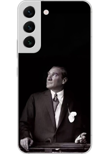 Samsung Galaxy S22+ Uyumlu Şeffaf Kılıf Atatürk 3 Tasarımlı