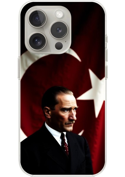 iPhone 14 Pro Max Uyumlu Şeffaf Kılıf Atatürk 4 Tasarımlı