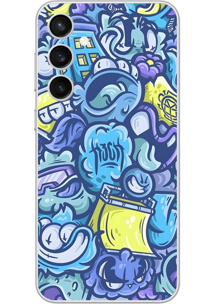 Samsung Galaxy S23 Fe Uyumlu Şeffaf Kılıf Graffiti 9 Tasarımlı