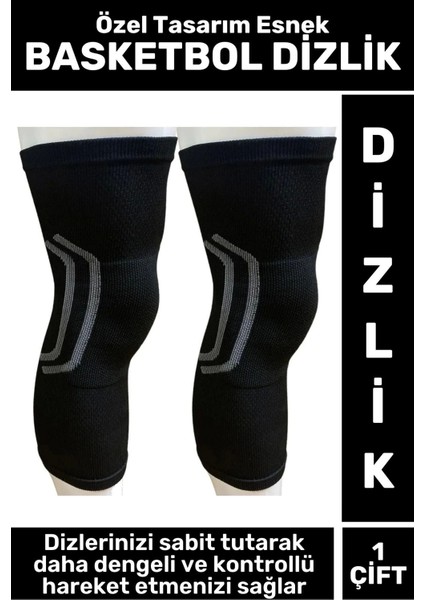 Premium Yüksek Kaliteli Esnek Nefes Alabilen Terletmez Denge Sabitleyici Basketbol Dizliği M Beden