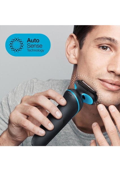 Yeni Seri 5 M1000S Kablosuz Tıraş Makinesi, Autosense, Easyclean, Easyclick, Islak & Kuru
