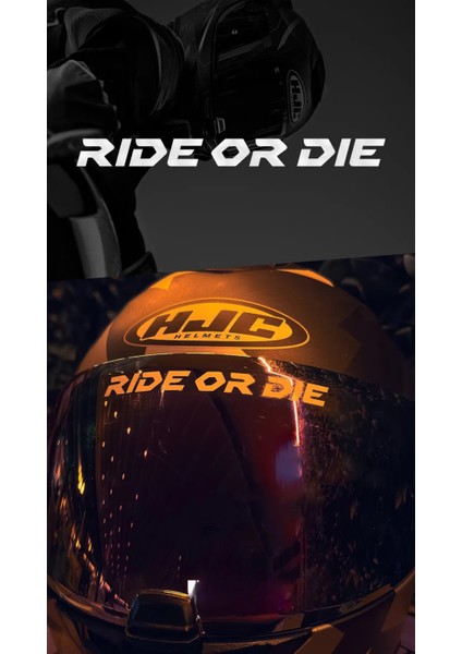 Ride Or Die Yazı Jdm Motosiklet Kask Etiket Sticker 11X1CM Beyaz Renk