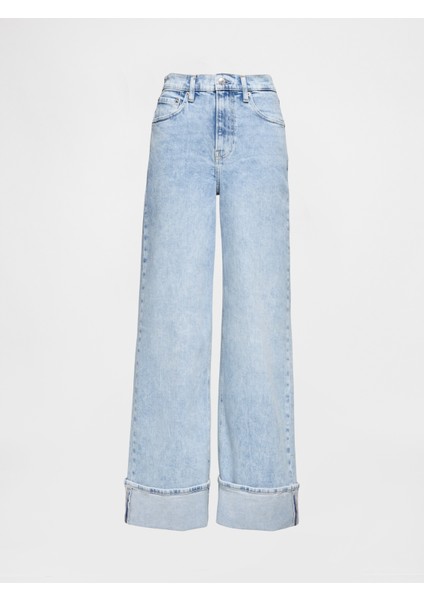 Kadın Mavi High Rise Wide Leg Jean Pantolon modelleri