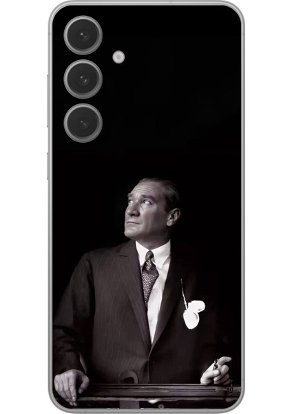 Samsung Galaxy S24+ Uyumlu Şeffaf Kılıf Atatürk 3 Tasarımlı