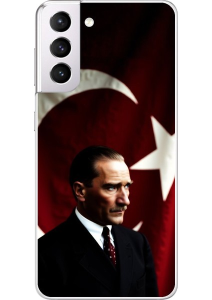 Samsung Galaxy S21 Uyumlu Şeffaf Kılıf Atatürk 4 Tasarımlı