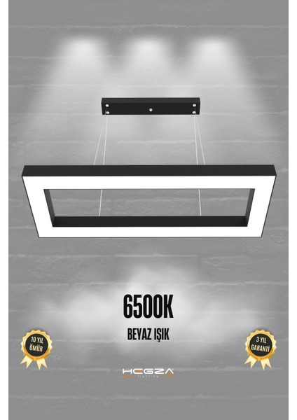 Mesıta ( Siyah Kasa, Beyaz Işık ) Ledli Modern LED Avize, Salon, Mutfak, Oturma Yatak Odası, Sarkıt