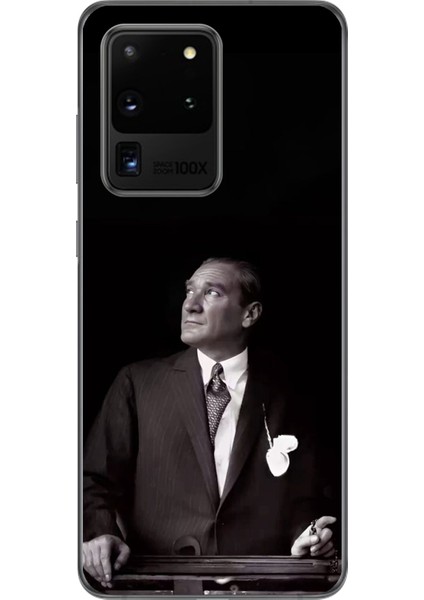 Samsung Galaxy S20 Ultra Uyumlu Şeffaf Kılıf Atatürk 3 Tasarımlı