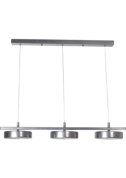 Mayda Modern Salon Yatak Odası Yemek Masası Mutfak Beyaz Işık Ledli Gri Renk 3 Lü LED Avize fiyatları