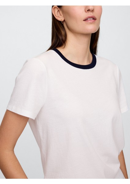 Kadın Orange Kıss Neon Bisiklet Yaka T-Shirt