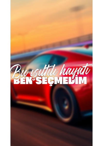 Bu Işıltılı Hayatı Ben Seçmedim Yazı Jdm Araba-Motosiklet Cam Etiket Sticker 22X6,2CM Beyaz Renk