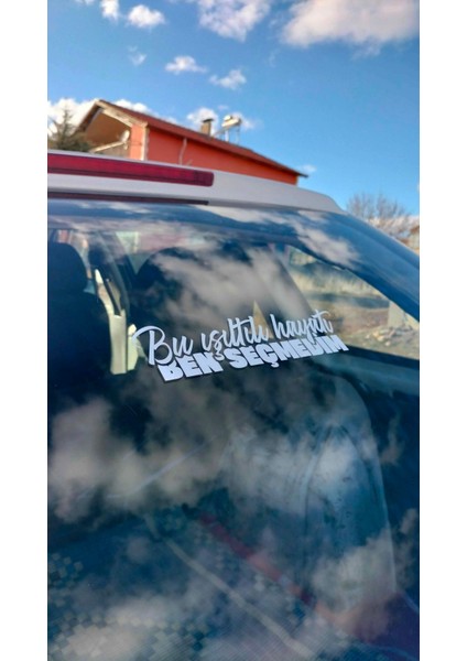 Bu Işıltılı Hayatı Ben Seçmedim Yazı Jdm Araba-Motosiklet Cam Etiket Sticker 22X6,2CM Beyaz Renk modelleri