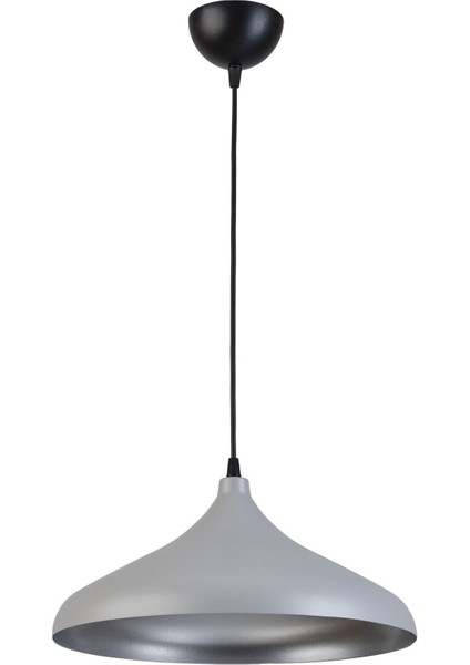 Nil Modern Tasarım Salon Mutfak Yatak Odası Cafe Gri Içi Gümüş Renkli Tekli Avize fiyatları