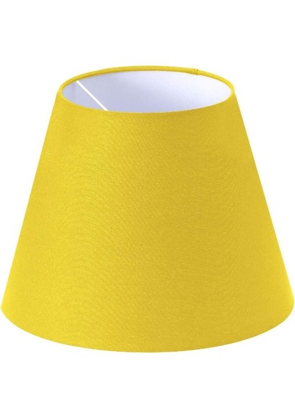 Sarı Lambader Başlığı Konik Kumaş Çap 35 cm AB861