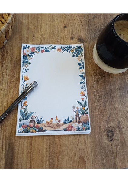 Özel Tasarım Çiftlik Temalı Notepad