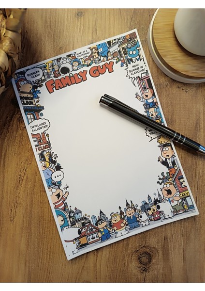 Özel Tasarım Çizgi Film Karakterleri Temalı Notepad