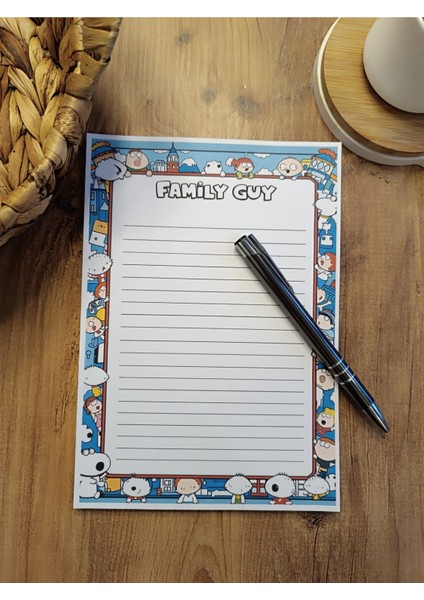 Özel Tasarım Çizgi Film Karakterleri Temalı Notepad