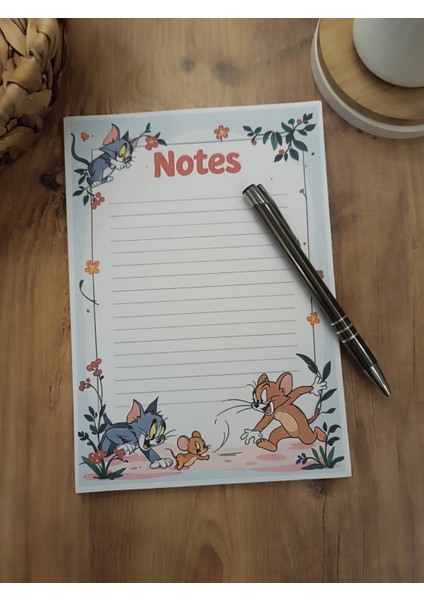 Özel Tasarım Çizgi Film Karakterleri Temalı Notepad
