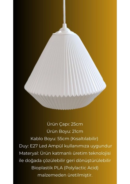 Leiz Beyaz Avize Yatak Odası, Mutfak, Oturma Odası Tasarım Tekli Sarkıt Avize (Plastik) E27 modelleri