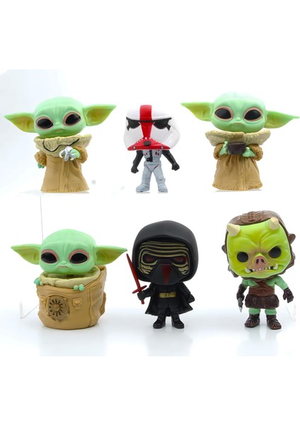 Mandalorian Grogu Baby Yoda Incinerator Stormtrooper Gamorrean Fighter Kylo Ren 6'lı Figür Oyuncak
