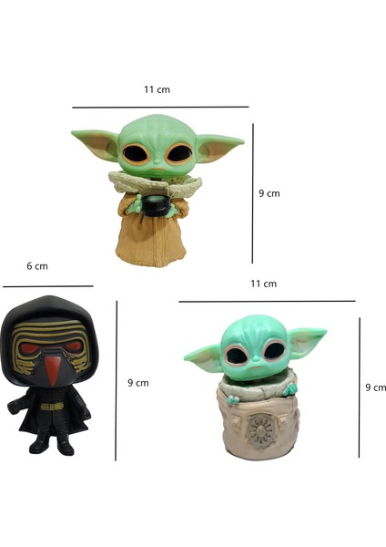 Mandalorian Grogu Baby Yoda Incinerator Stormtrooper Gamorrean Fighter Kylo Ren 6'lı Figür Oyuncak